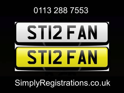 ST12 FAN - Private Number Plate for STEFAN SOLD