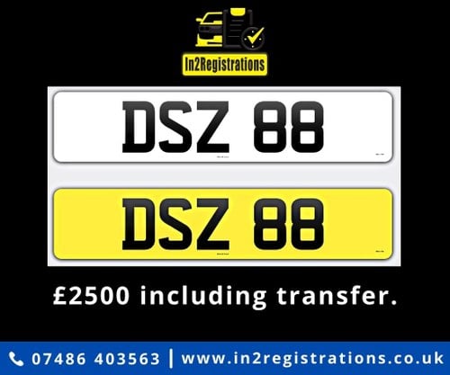 DSZ 88 Dateless 3x2 Number Plate VENDU