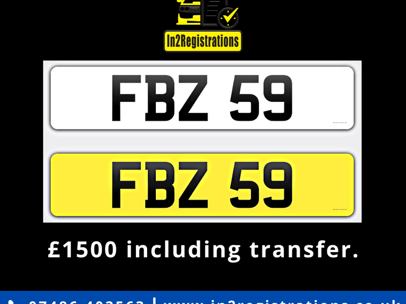 FBZ 59 Dateless 3x2 Number Plate.