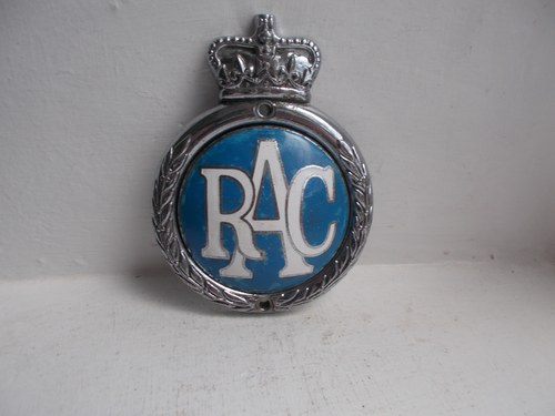 1960 RAC CHROME ON BRASS  AND ENAMEL CAR GRILLE BADGE EXCELLENT SOLD