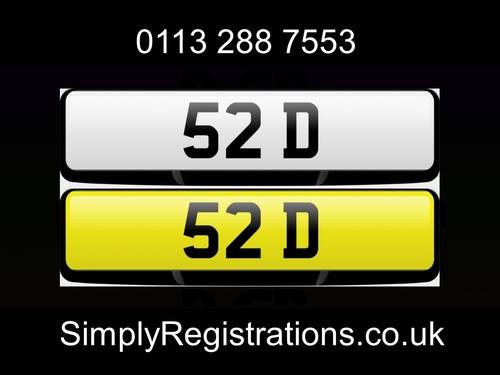 52 D - Private Number Plate SOLD