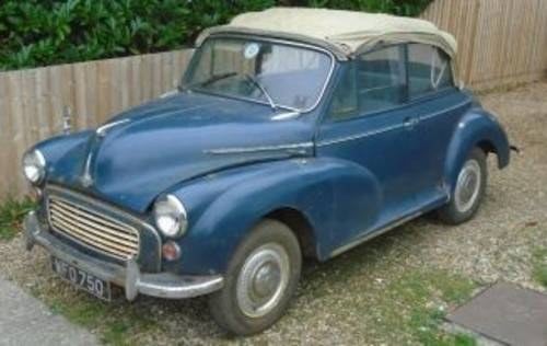 1963 MORRIS MINOR FACTORY CONVERTIBLE - RESTORATION PROJECT VERKAUFT
