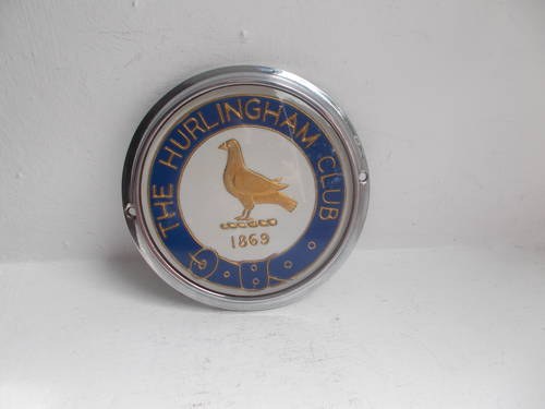 1960 THE HURLINGHAM CLUB CHROME CAR GRILLE BADGE STILL BOXED For Sale