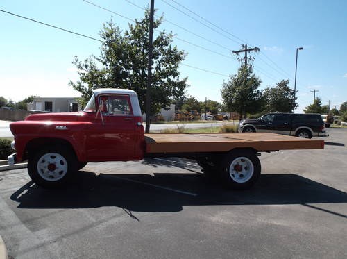 1959 Red GMC 3500 Flatbed 6 CYL 4 spd 59-4370P SOLD