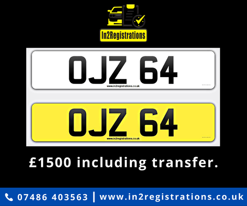 OJZ 64 Dateless 3x2 Number Plate. For Sale