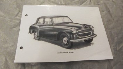 HILLMAN HUMBER MINX ORIGINAL ADVERTS AND PICTURES