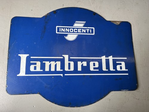 1960 Original double sided Lambretta dealers sign (Italian) In vendita all'asta