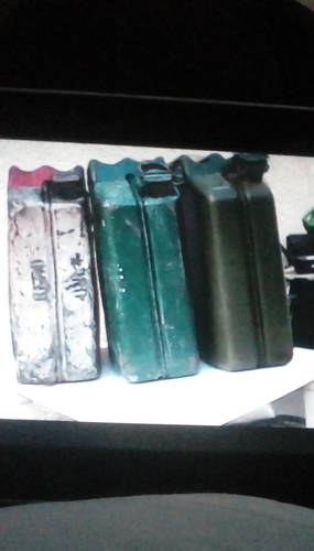 Jerrycans x 3 one stamped WD 1944 For Sale