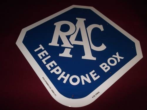 2017 R.A.C. Telephone Box Sign. SOLD
