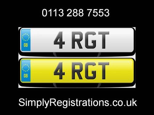 4 RGT - Private Number Plate SOLD