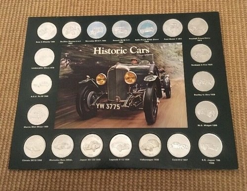 1970 SHELL HISTORIC CARS COIN COLLECTION FULL SET For Sale