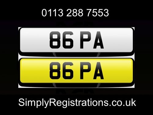 1986 86 PA - Private Number Plate SOLD